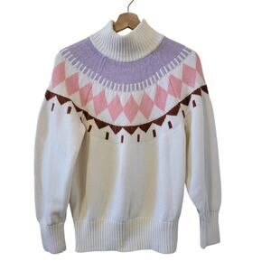 Free Assembly Cotton/Wool BlendPullover Long Sleeve Turtle Neck Sweater Size L